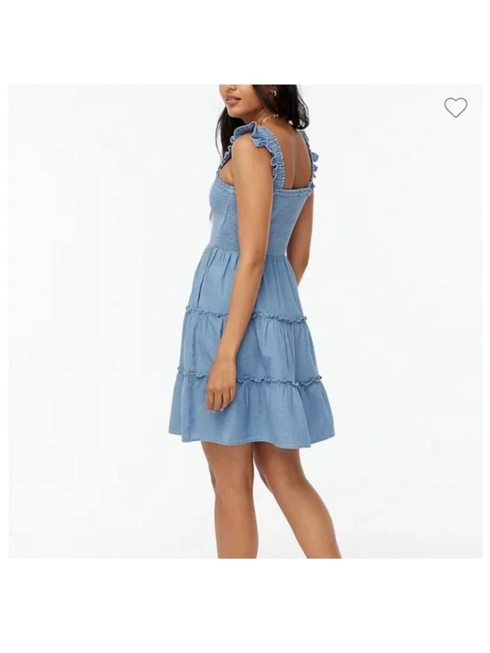 J.Crew NWT Chambray Sleeveless Ruffle Tiered Mini Dress XXL